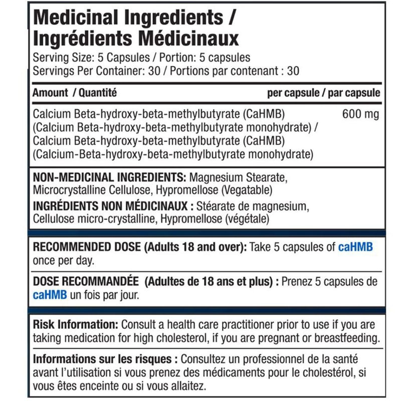 Proline caHMB Nutrition Panel, 150 vCaps - SupplementSource.ca