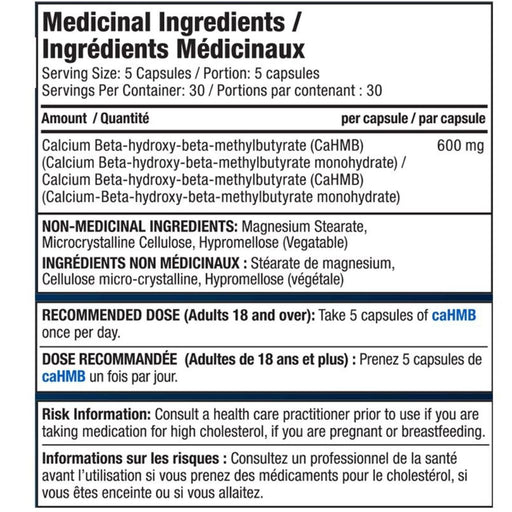 Proline caHMB Nutrition Panel, 150 VCaps - SupplementSource.ca