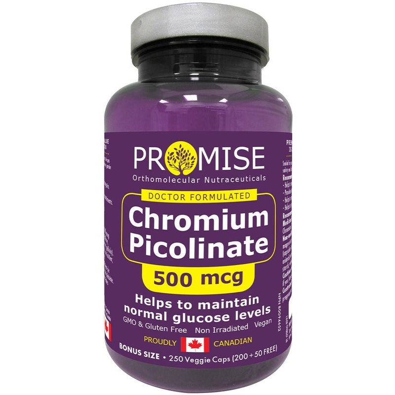 Promise Orthomolecular Nutraceuticals Chromium Picolinate 500mcg, 250 VCaps - SupplementSource.ca