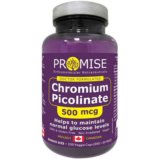 Promise Orthomolecular Nutraceuticals Chromium Picolinate 500mcg, 250 VCaps - SupplementSource.ca