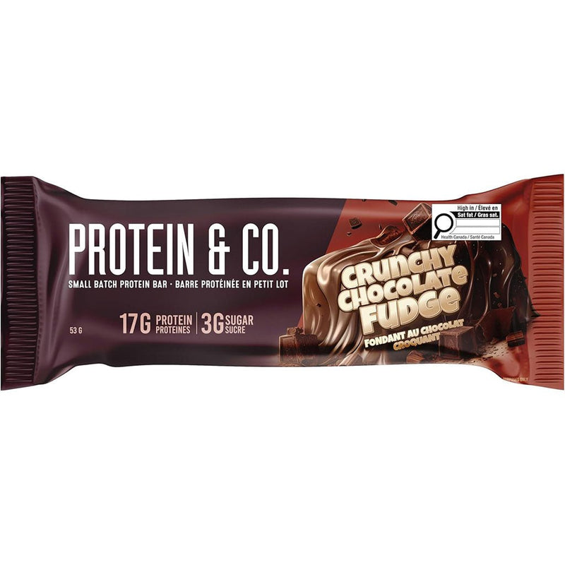 Nutraphase Protein & Co Protein Bars, Single 53g Crunchy Chocolate Fudge - SupplementSource.ca