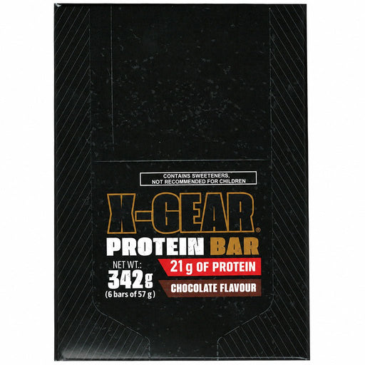 Protein World X-GEAR PROTEIN BARS, 6 Bars/Box Chocolate - SupplementSource.ca