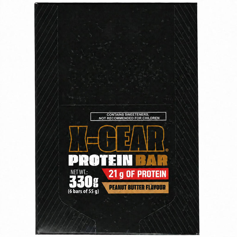 Protein World X-GEAR PROTEIN BARS, 6 Bars/Box Peanut Butter - SupplementSource.ca