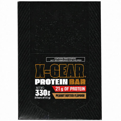 Protein World X-GEAR PROTEIN BARS, 6 Bars/Box Peanut Butter - SupplementSource.ca