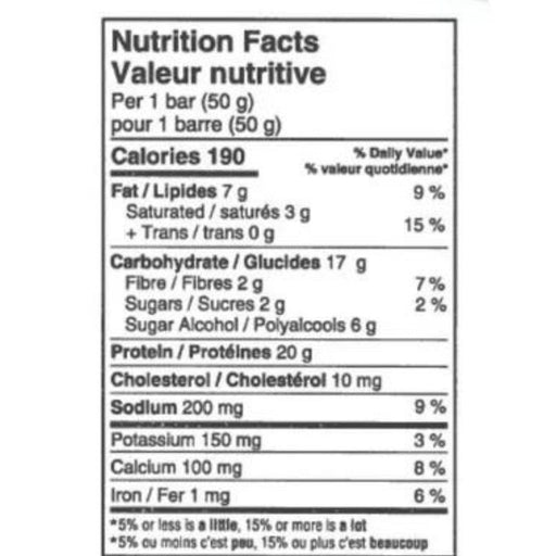 Pure Protein Pure Protein Bars Nutritional Panel- SupplementSource.ca