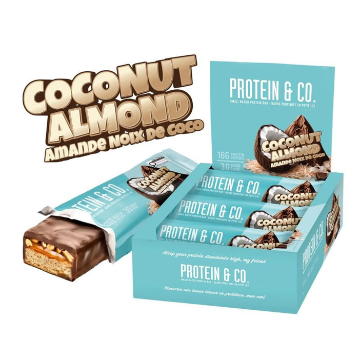 Protein & Co New Protein Bar, 12 Bars/Box Coconut Almond - SupplementSource.ca