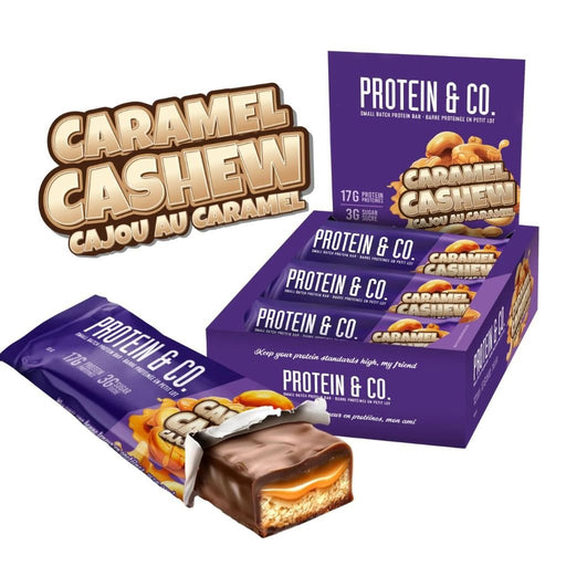 Protein & Co New Protein Bar, 12 Bars/Box Caramel Cashew  - SupplementSource.ca