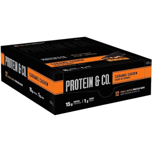 Protein & Co PROTEIN BAR, 12 Bars/Box Caramel Cashew - SupplementSource.ca