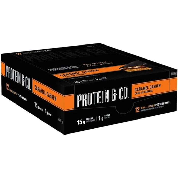 Protein & Co PROTEIN BAR, 12 Bars/Box Caramel Cashew - SupplementSource.ca