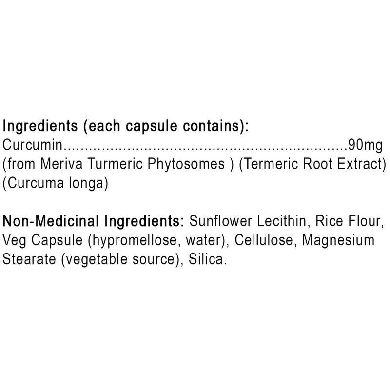 Protocol for Life Balance Curcumin Phytosome, 60 VCaps Nutrition Panel - SupplementSource.ca