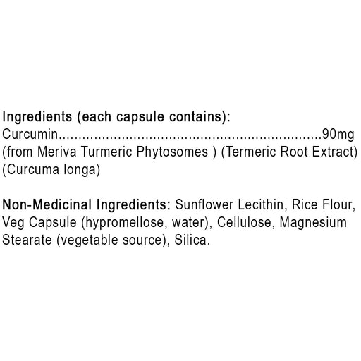 Protocol for Life Balance Curcumin Phytosome, 60 VCaps Nutrition Panel - SupplementSource.ca