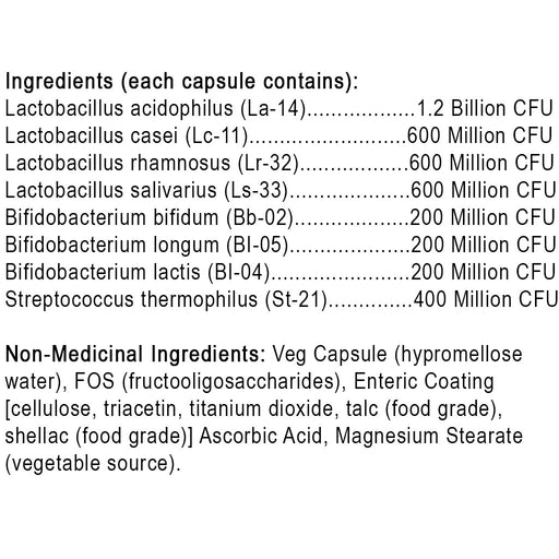 Protocol for Life Balance Ortho-Dophilus, 60 VCaps Nutrition Panel - SupplementSource.ca