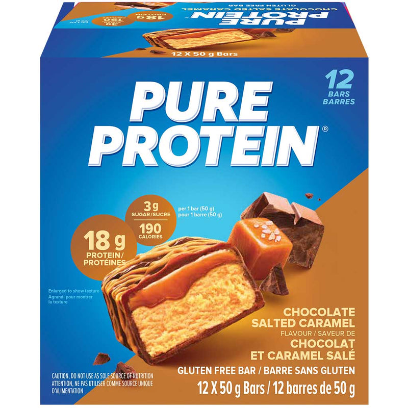 Pure Protein Protein Bars, 12 Pack Chocolate Salted Caramel - SupplementSource.ca