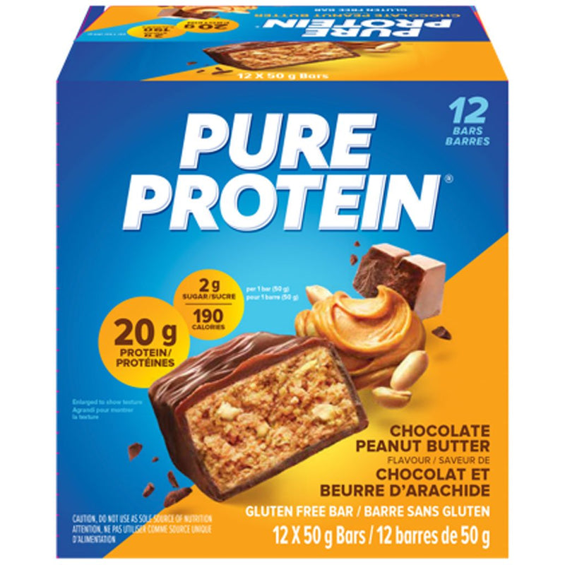 Pure Protein Bars 12 Pack Chocolate Peanut Butter - SupplementSource.ca