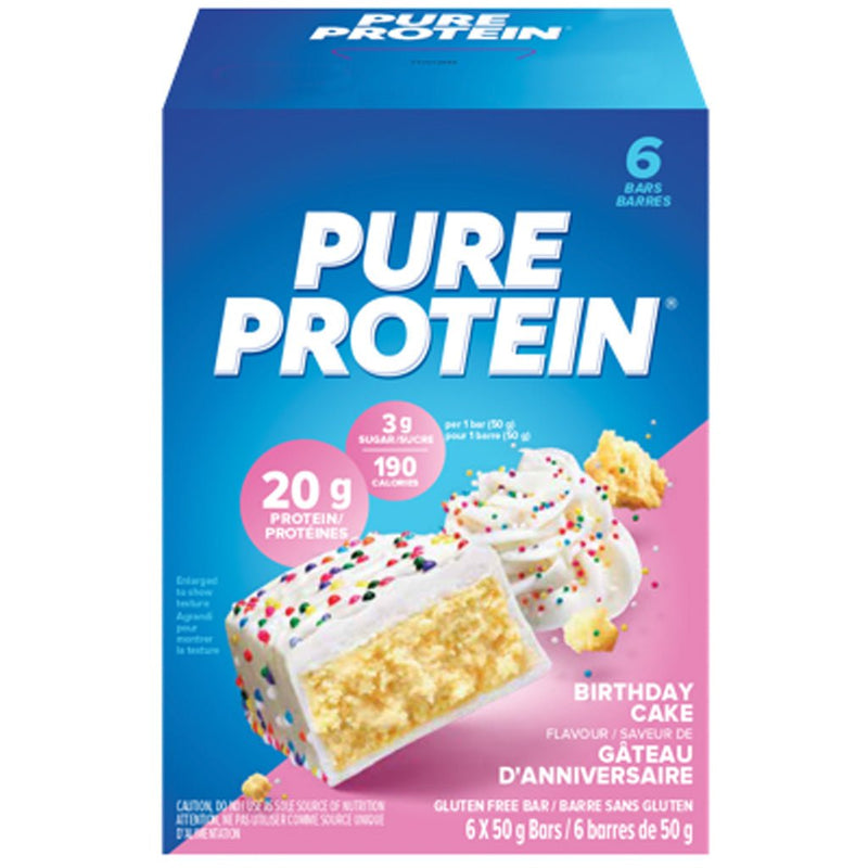 Pure Protein Bars 6 Pack Birthday Cake - SupplementSource.ca