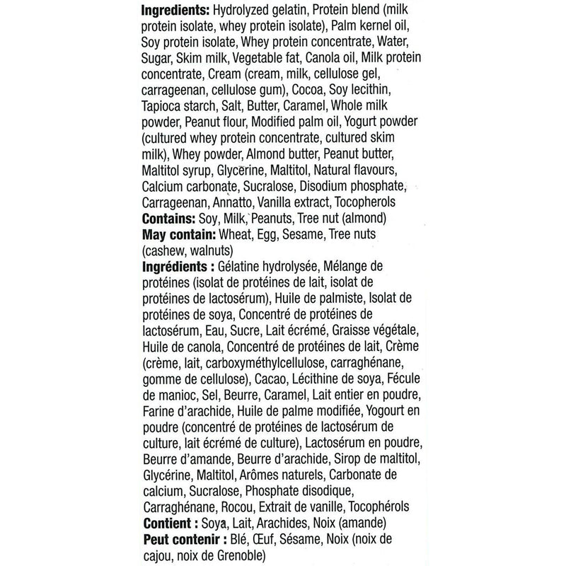 Pure Protein Bars, Box of 12 Bars - Chocolate Salted Caramel - Ingredients