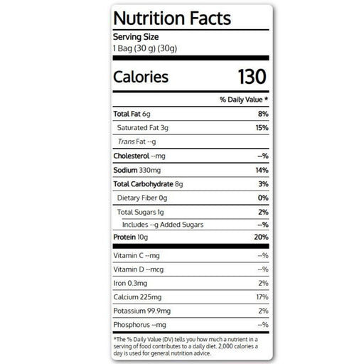Pure Protein Cheesy Crackers Hot 'N Spicy Nutrition Panel, 30g - SupplementSource.ca