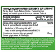 Purely Inspired Garcinia Cambogia, 120 Veggie Tablets Nutrition Panel - SupplementSource.ca