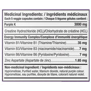 Purple-K Creatine, 150 VCaps Nutrition Panel - SupplementSource.ca