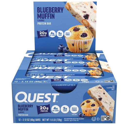 Quest Bars Blueberry Muffin Low Net Carb Bars -  SupplementSource.ca