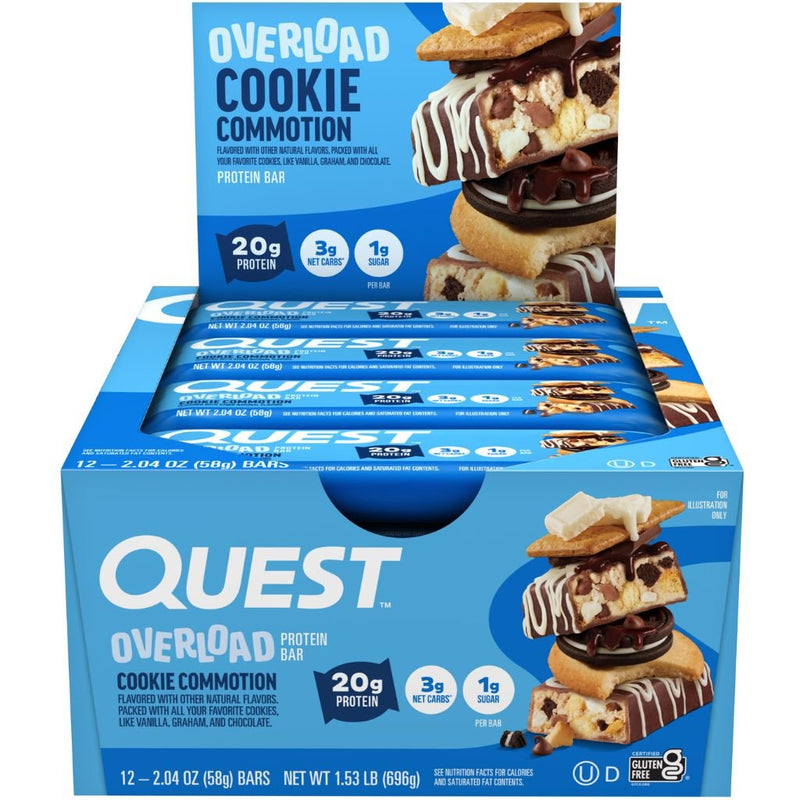 Quest Overload 12 Bars Cookie Commotion - SupplementSource.ca
