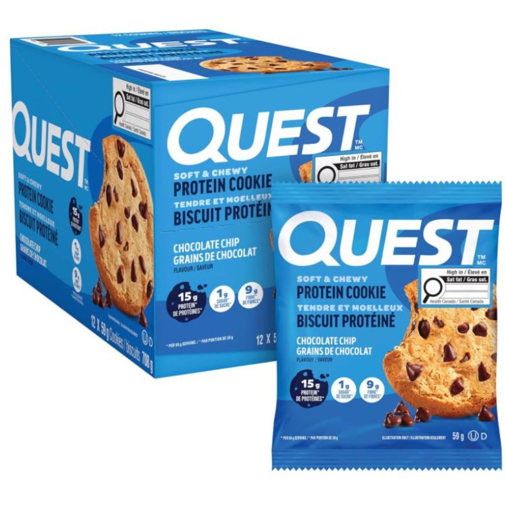 Quest Protein Cookie Chocolate Chip, 12/Box - SupplementSource.ca