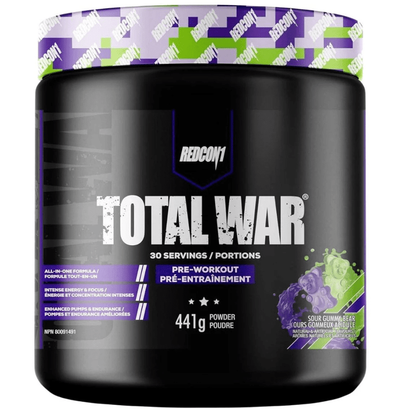 Redcon1 Total War 30 Servings Sour Gummy Bear - SupplementSource.ca