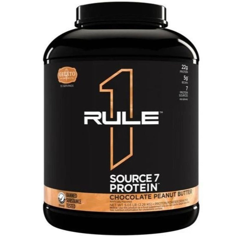 Rule 1 Source 7 Protein Chocolate Peanut Butter, 5lb - SupplementSource.ca