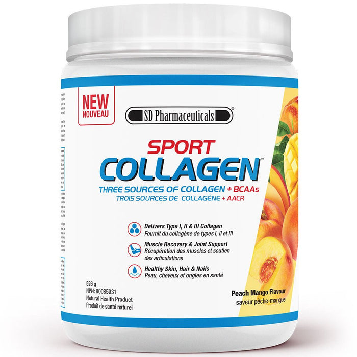 SD Pharmaceuticals SPORT COLLAGEN, 526g Peach Mango -SupplementSourceca