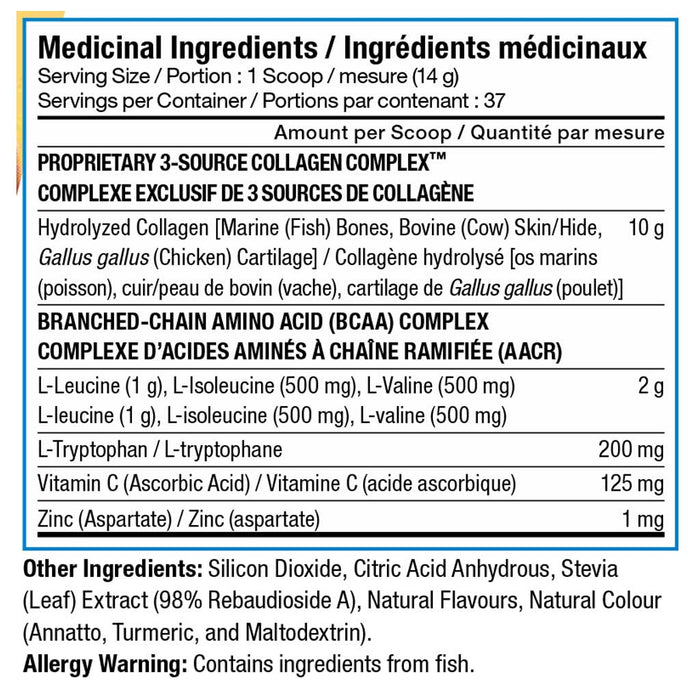 SD Pharmaceuticals SPORT COLLAGEN, 526g Peach Mango Nutrition Panel -SupplementSourceca