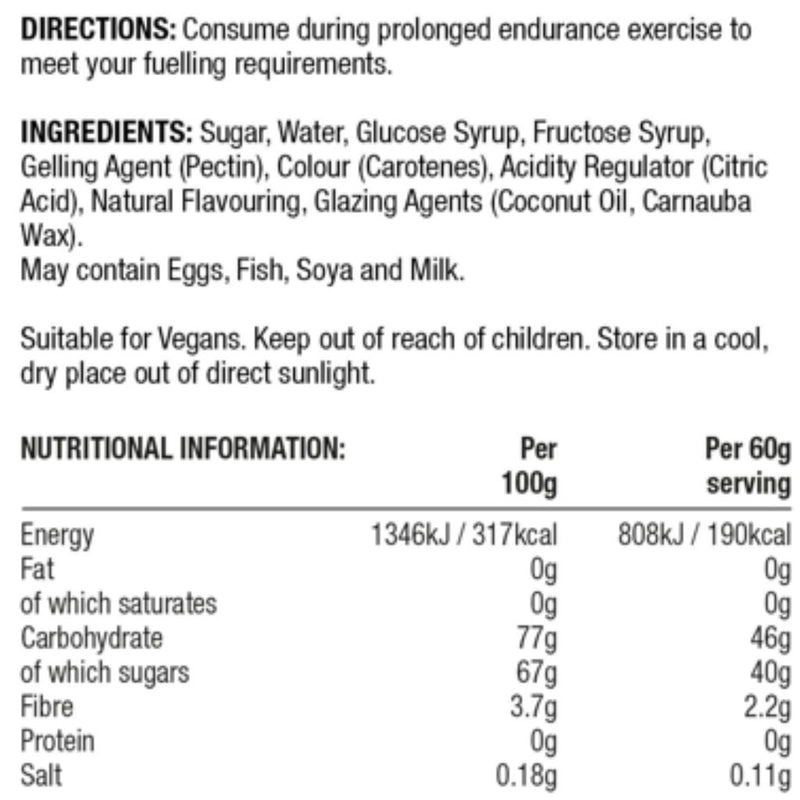 SIS Beta Fuel Energy Chews, 60g Nutrition Panel - SupplementSource.ca
