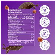 Sana No Sugar Added  Spreads, 200 g Hazelnut with Cocoa Nutrition Panel - SupplementSource.ca