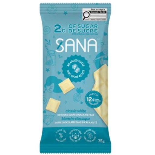 Sana Classic White No Sugar Added Bar, 75g - SupplementSource.ca