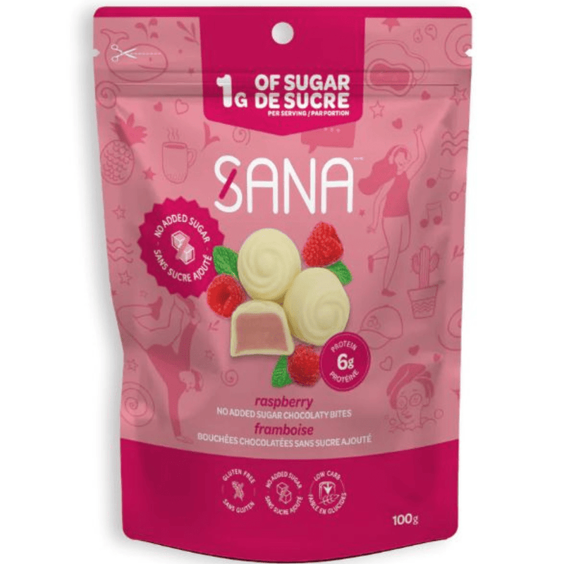 Sana Protein Bites White Chocolate Raspberry - SupplementSource.ca