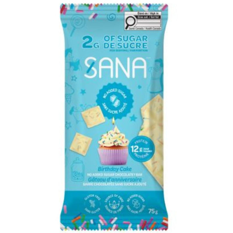 Sana Birthday Cake No Sugar Added Bar, 75g - SupplementSource.ca