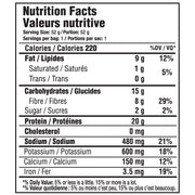 Sinfit Protein Chips, 7 Bags/Box Sour Cream & Onion Nutrition Panel - SupplementSource.ca