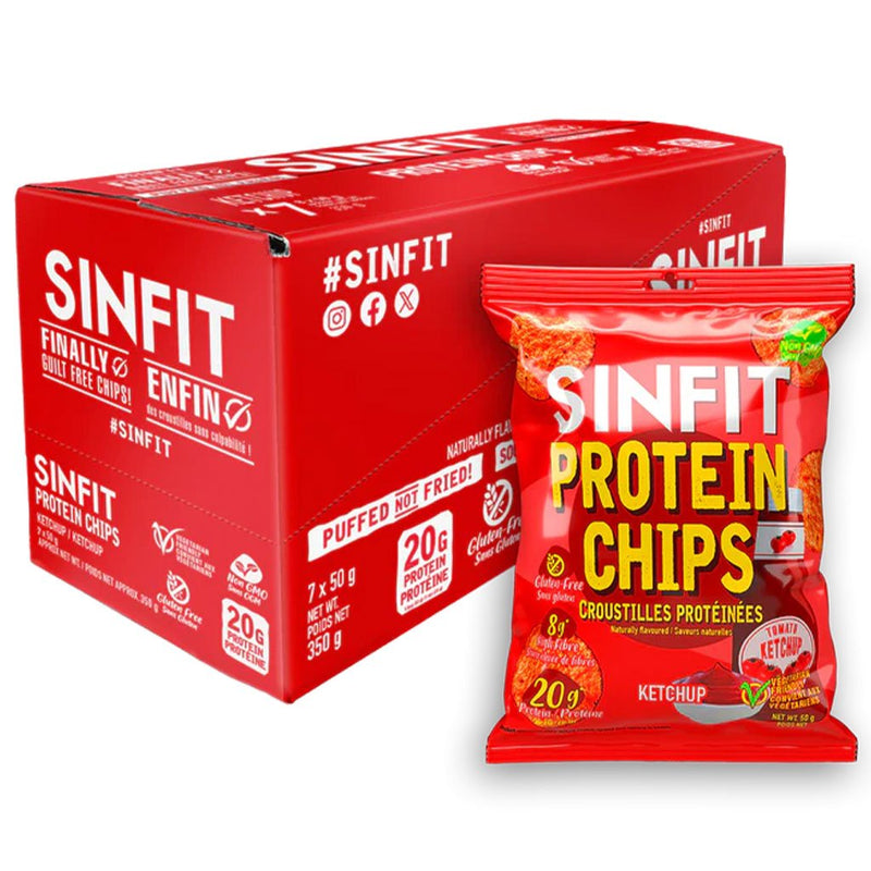 Sinfit Protein Chips, 7 Bags/Box Ketchup - SupplementSource.ca