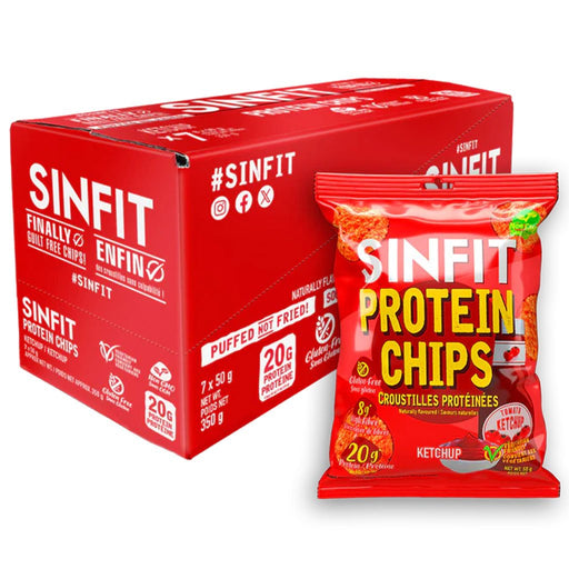Sinfit Protein Chips, 7 Bags/Box Ketchup - SupplementSource.ca
