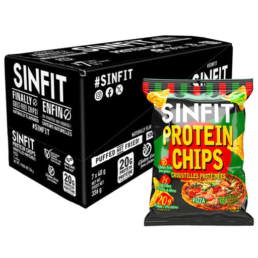 Sinfit Protein Chips, 7 Bags/Box Pizza - SupplementSource.ca