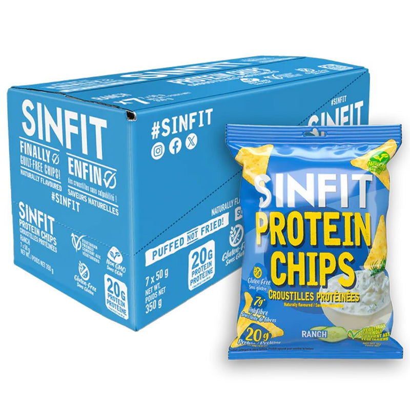 Sinfit Protein Chips, 7 Bags/Box Ranch - SupplementSource.ca
