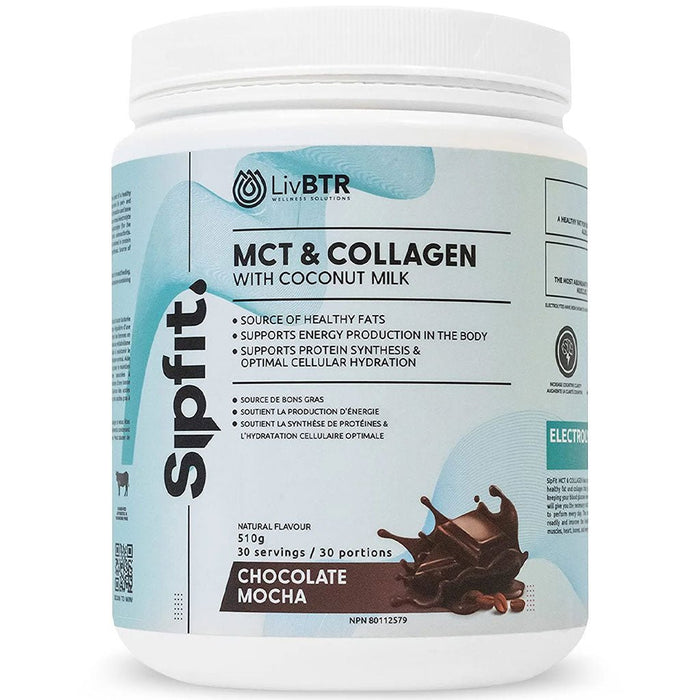 SipFit MCT & Collagen, 30 Servings Chcolate Mocha - SupplementSource.ca