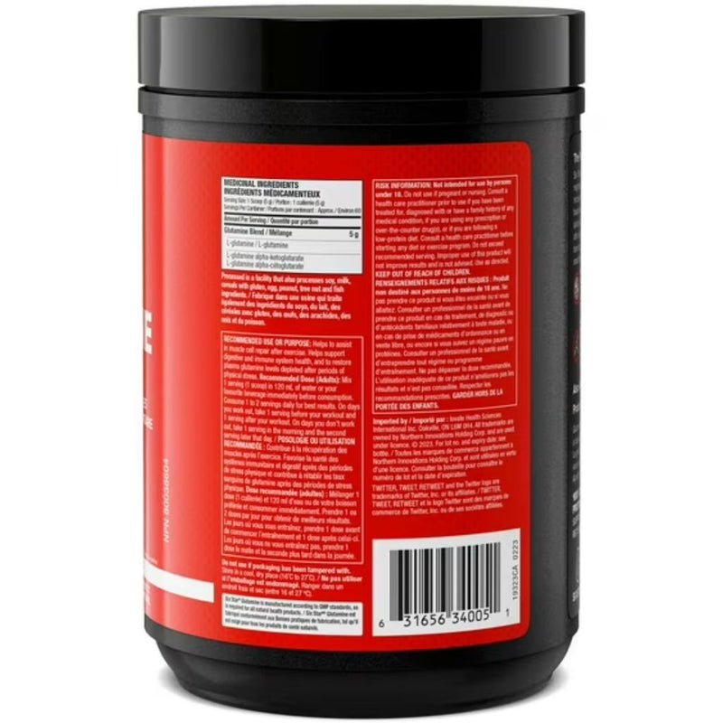 Six Star Glutamine Nutrition Panel, 300g - SupplementSource.ca