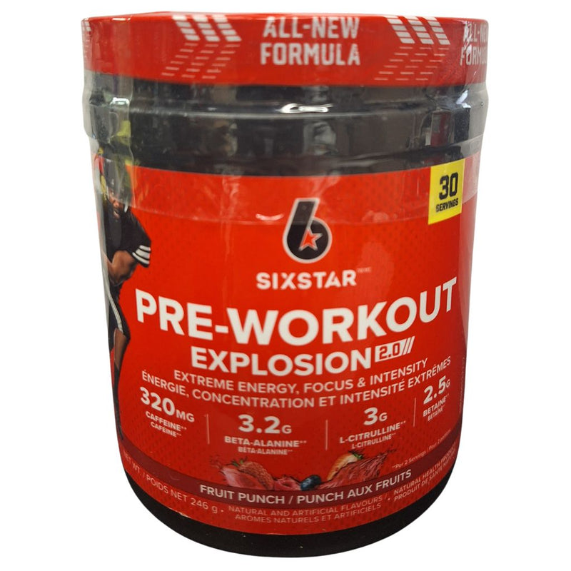Six Star Pre-Workout Explosion Ripped 2.0, 30 Servings Fruit Punch - SuplementSource.ca