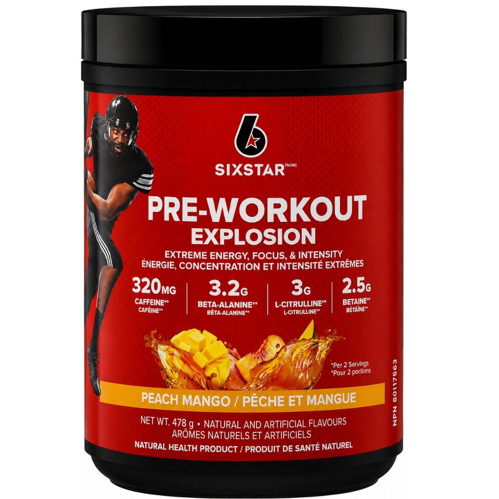 Six Star Pre-Workout Explosion , Peach Mango, 60 Servings - SupplementSource.ca
