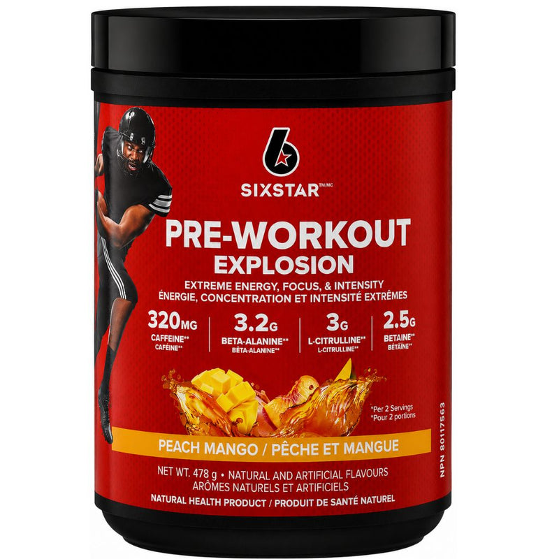 Six Star Pre-Workout Explosion , Peach Mango, 60 Servings - SupplementSource.ca