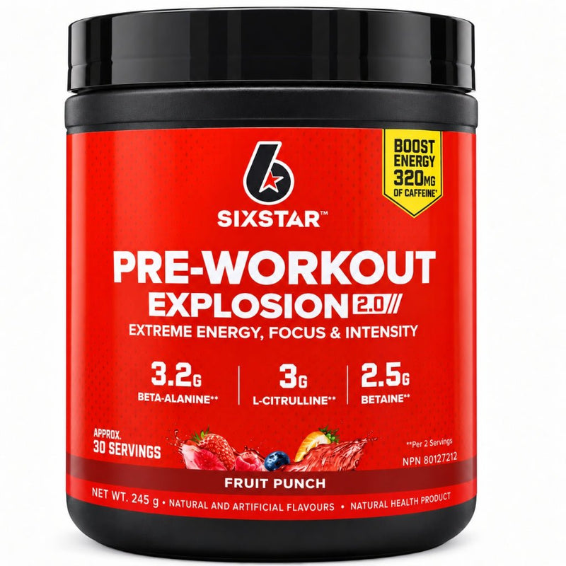 Six Star Pre-workout Explosion 2.0, 30 Servings Fruit Punch - SupplementSource.ca