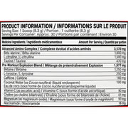 Six Star Pre-workout Explosion 2.0, 30 Servings Fruit Punch Nutrition Panel - SupplementSource.ca