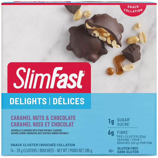 Slimfast Delights 14 Treats/Box Caramel Nuts & Chocolate - SupplementSource.ca