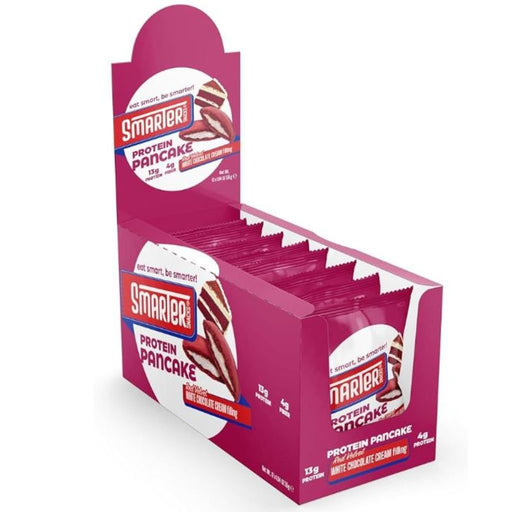 Smarter Snacks Protein Pancakes Red Velvet White Chocolate Cream, 12x55g - SupplementSource.ca