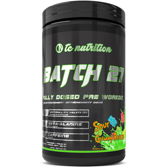 TC Nutrition Batch 27, 40 Servings Sour Gummy Bears - SupplementSource.ca